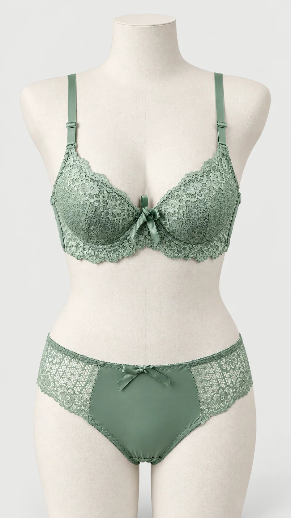 Premium Bridal Lace Bra and Panty Set with Light Foam Padding