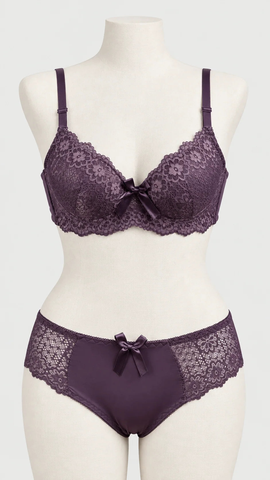 Premium Bridal Lace Bra and Panty Set with Light Foam Padding
