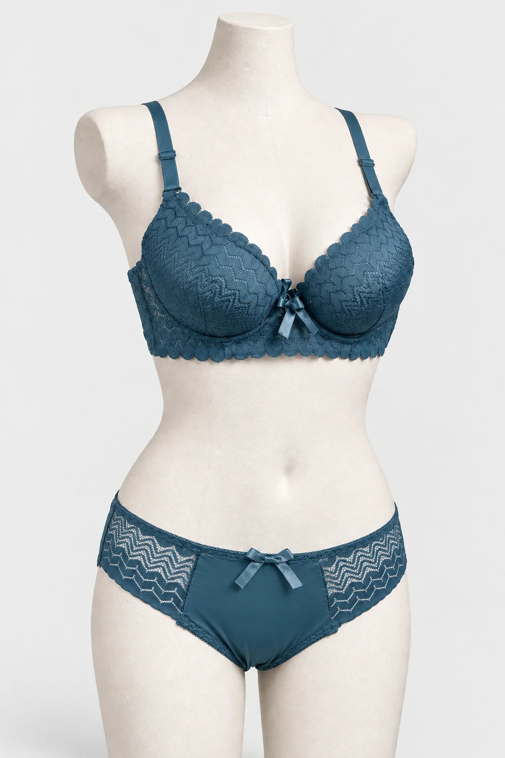 Bridal Lace Padded Push Up Wired Bra with Matching Underwear