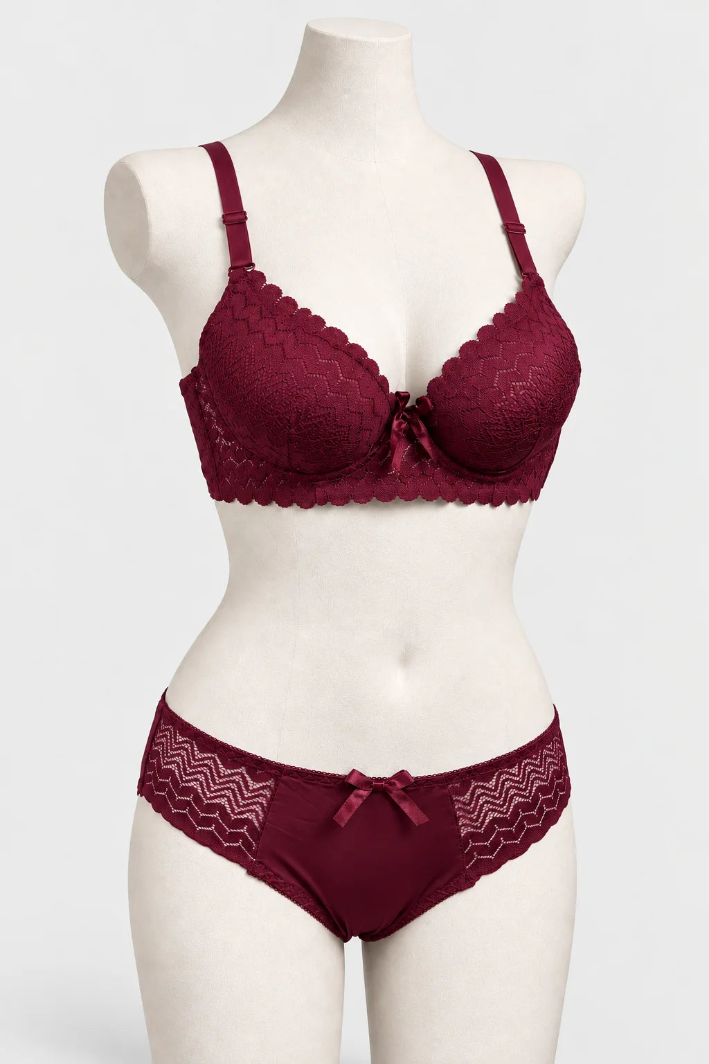 Bridal Lace Padded Push Up Wired Bra with Matching Underwear