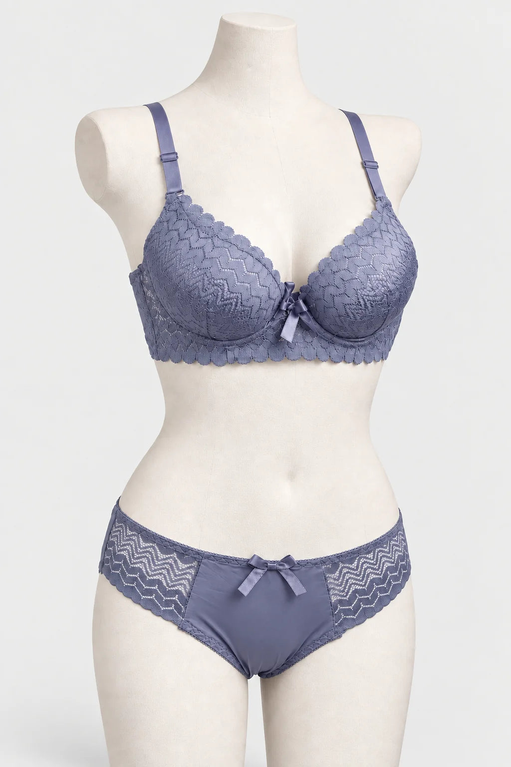 Bridal Lace Padded Push Up Wired Bra with Matching Underwear