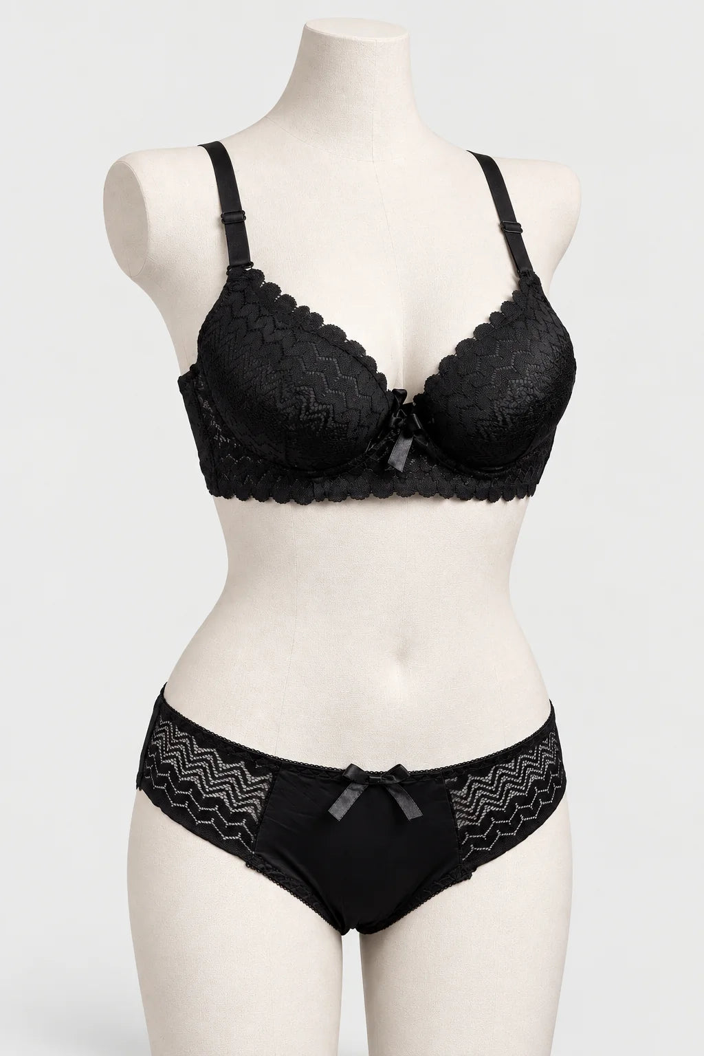 Bridal Lace Padded Push Up Wired Bra with Matching Underwear