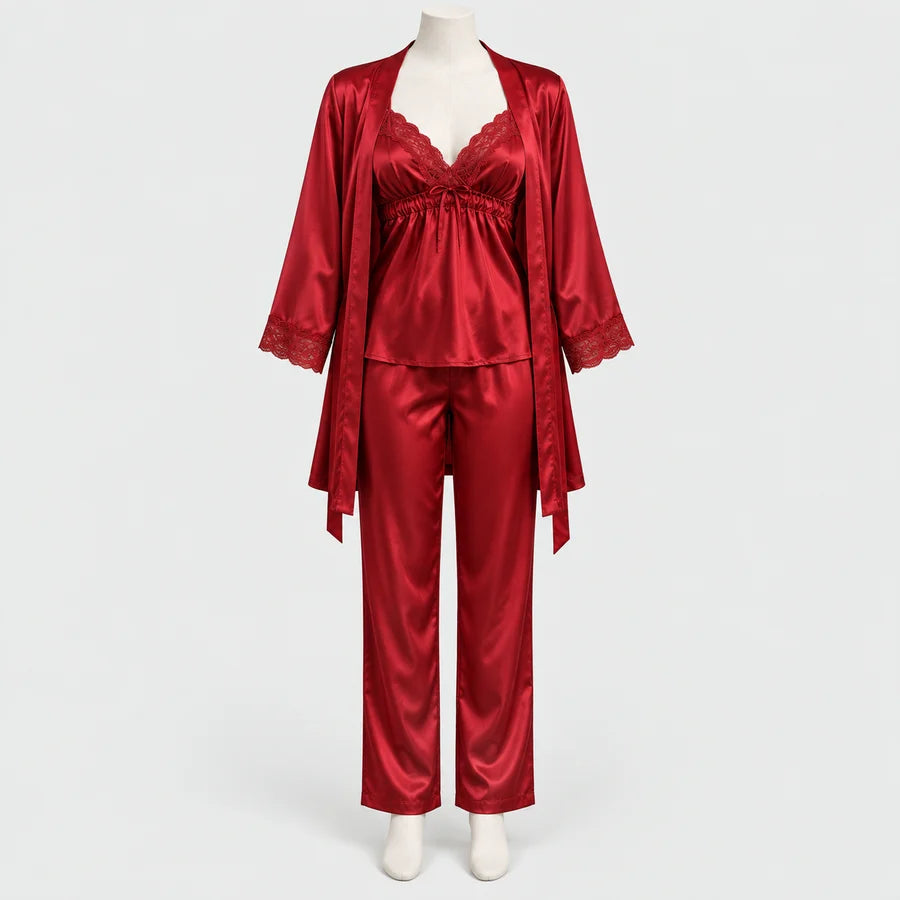 3pcs Women Nightwear Gown