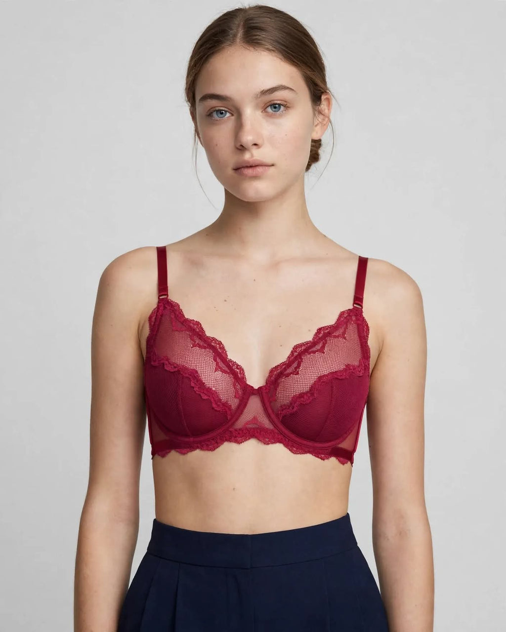 Women's Sheer Floral Lace Underwire Bra