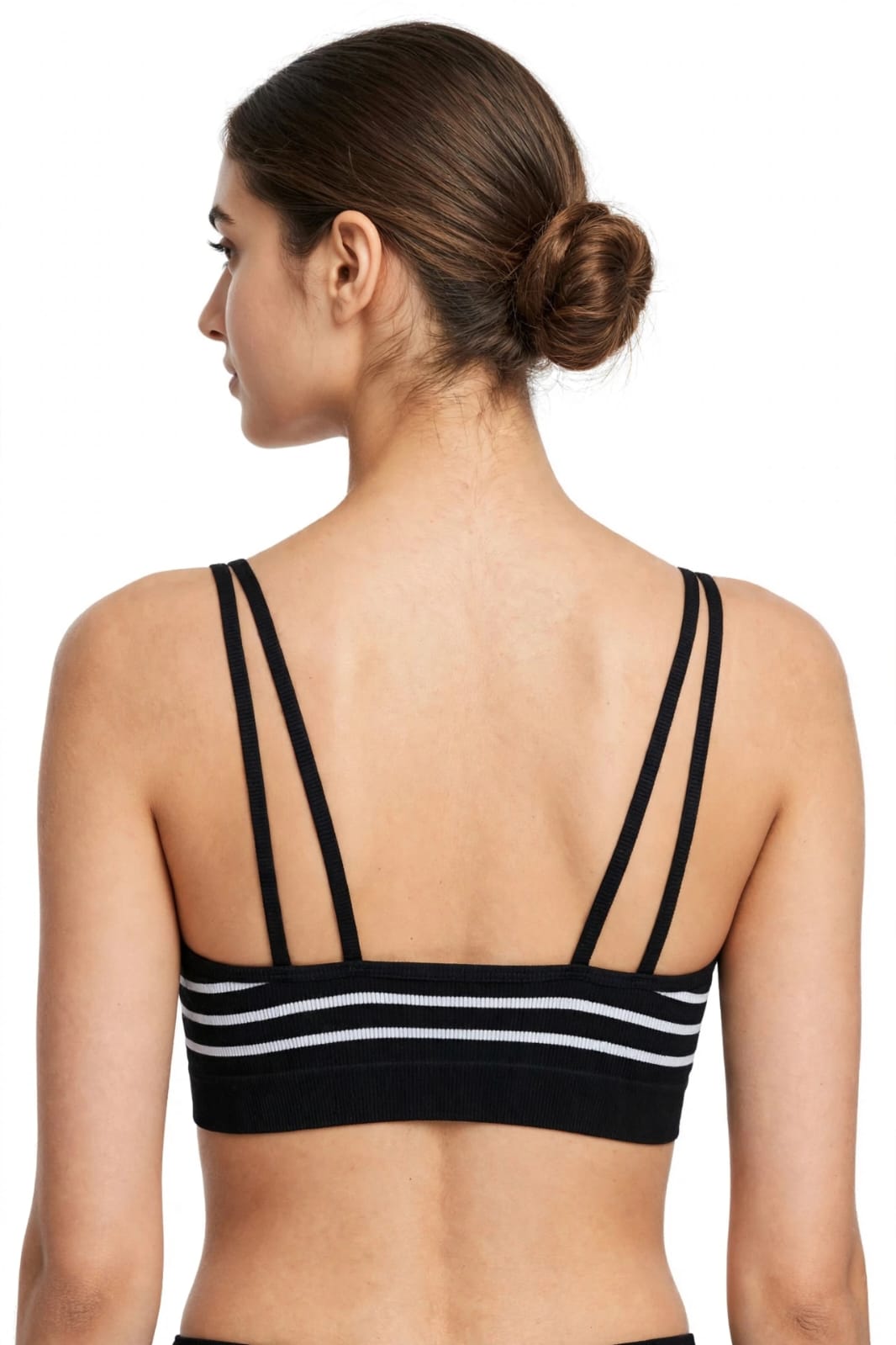 Dual Strap Seamless Stripe Bra