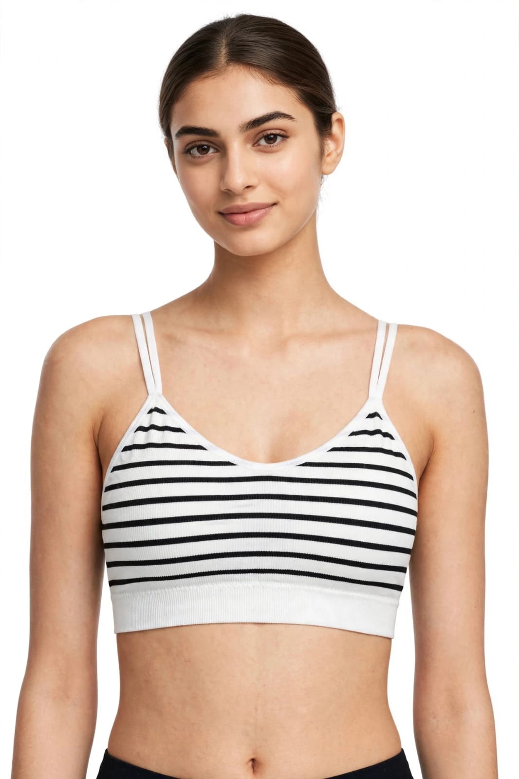 Dual Strap Seamless Stripe Bra